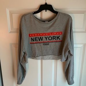New York 1998 Gray crop top